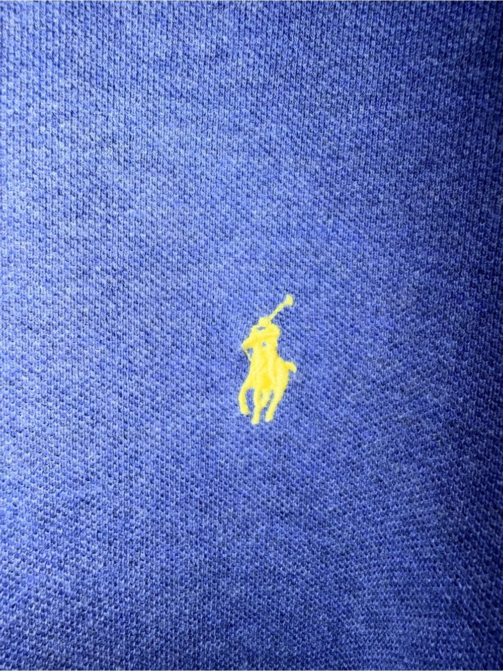 Ralph Lauren  100% cotton Long-Sleeve Polo in Heather Blue with Yellow Pony
